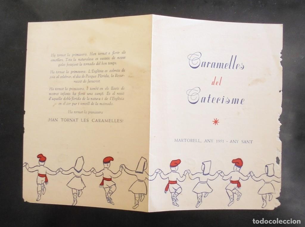 Coleccionismo: D&iacute;ptic Caramelles del catecisme 1951 Martorell Any Sant.