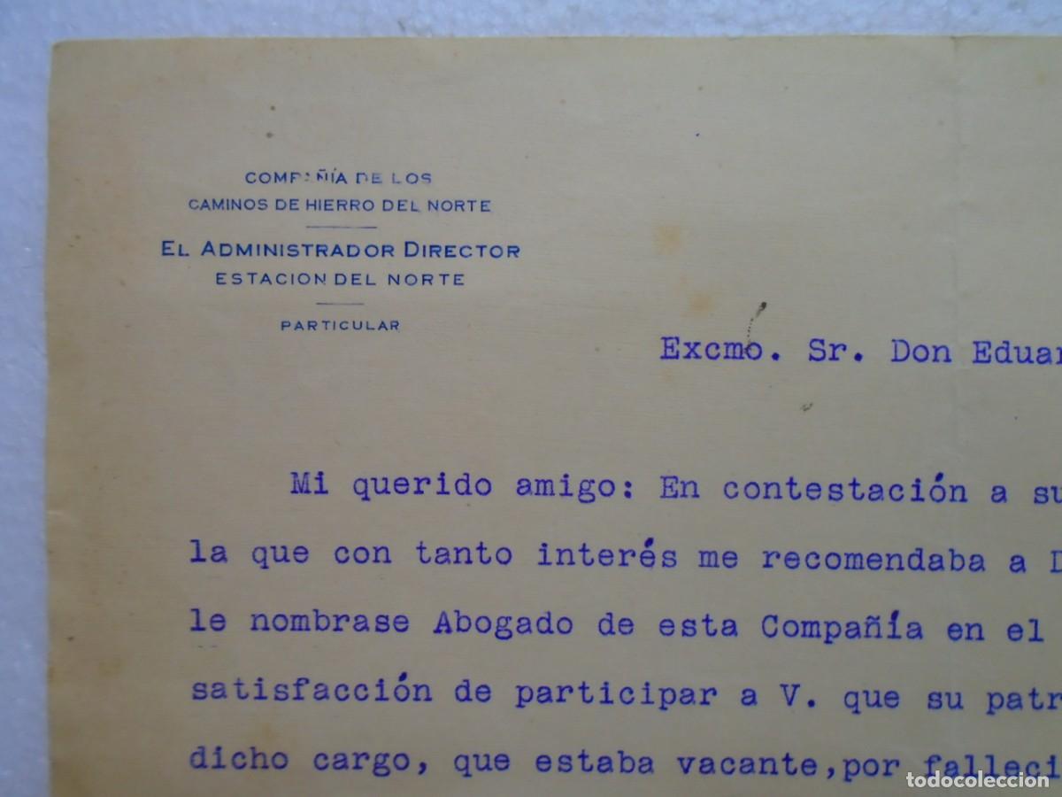Collectionnisme: COMPA&Ntilde;IA DE LOS CAMINOS DE HIERRO DEL NORTE DE ESPA&Ntilde;A.ADMINISTRADOR ESTACION DEL NORTE 1928.