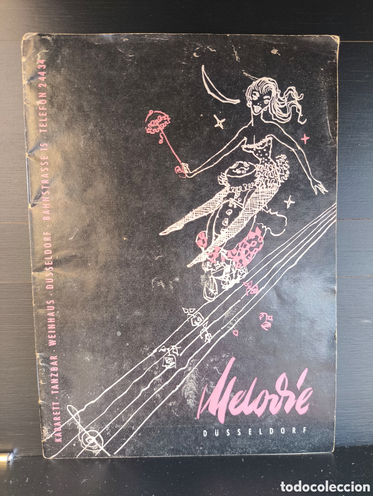 Coleccionismo: Antiguo programa folleto club nocturno alem&aacute;n Melodie cabaret baile taberna de vinos 1957 Dusseldorf