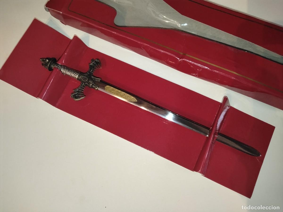 Colecionismo: MINI ESPADA DECORATIVA ABRECARTAS EN ACERO,ESPADA MEDIEVAL DE TOLEDO,ART GLADIUS (VER FOTOS)