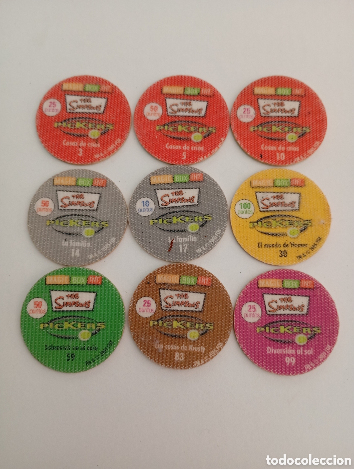 Coleccionismo: Tazos Simpsons Pickers 2005 N&uacute;meros 3 5 10 14 17 30 59 83 99