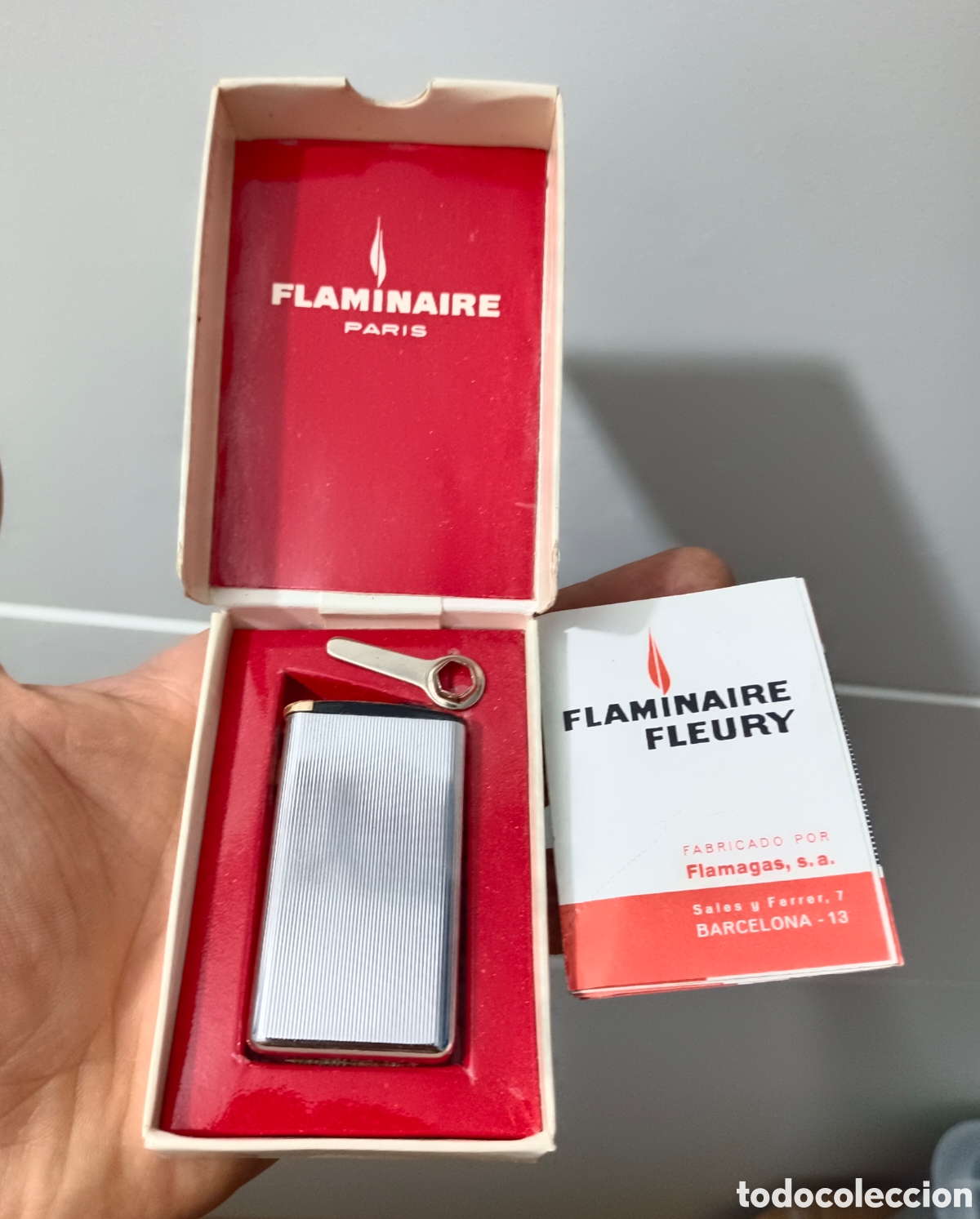Coleccionismo: Antiguo mechero flamimaire fleury Paris como nuevo en caja