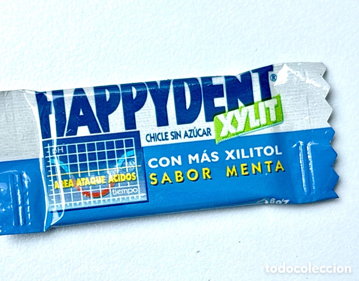 Coleccionismo: Chicle Vintage Happydent Xylit Menta (A&ntilde;os 2000) &bull; Unidad de Colecci&oacute;n