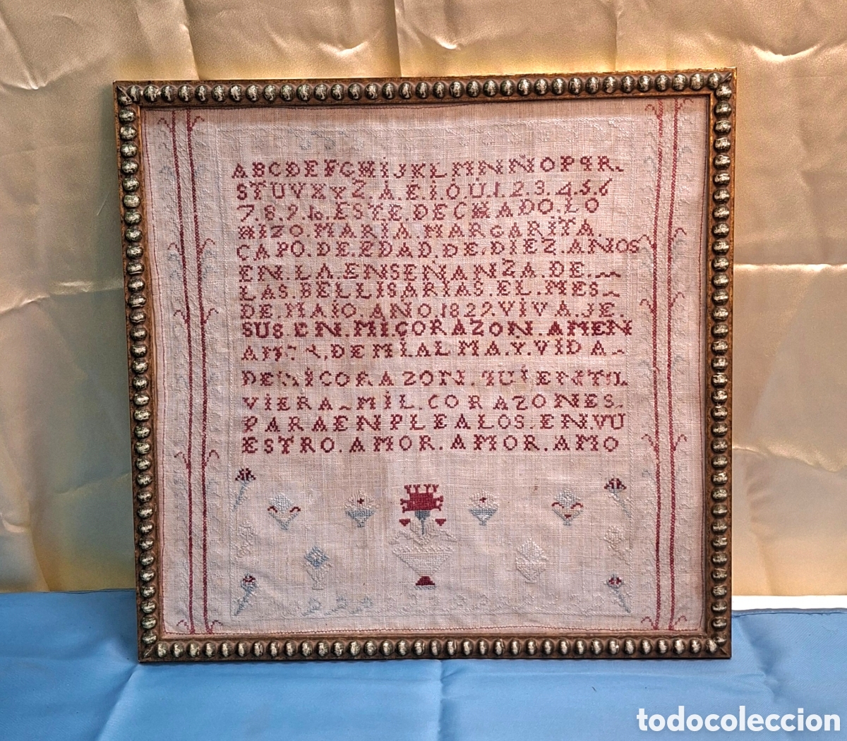 Coleccionismo: Bordado antiguo a&ntilde;o 1822