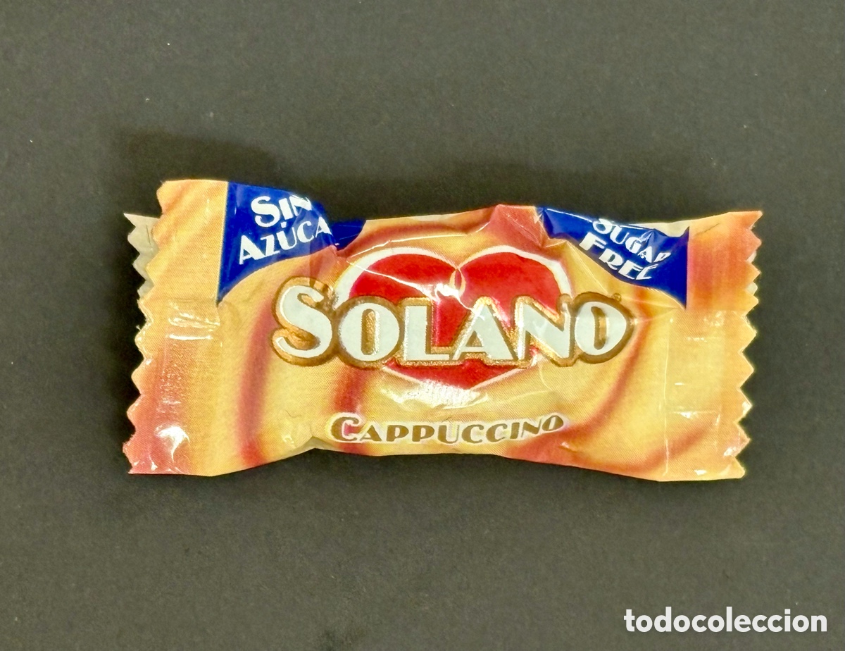 Coleccionismo: Caramelo Solano Cappuccino Sin Az&uacute;car (2005) - Envoltorio Internacional Vintage Impecable