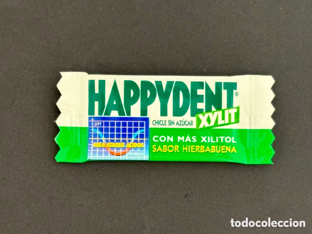 Coleccionismo: Chicle Vintage Happydent Xylit Hierbabuena - A&ntilde;os 2000 - Intacto y Precintado (Coleccionismo)