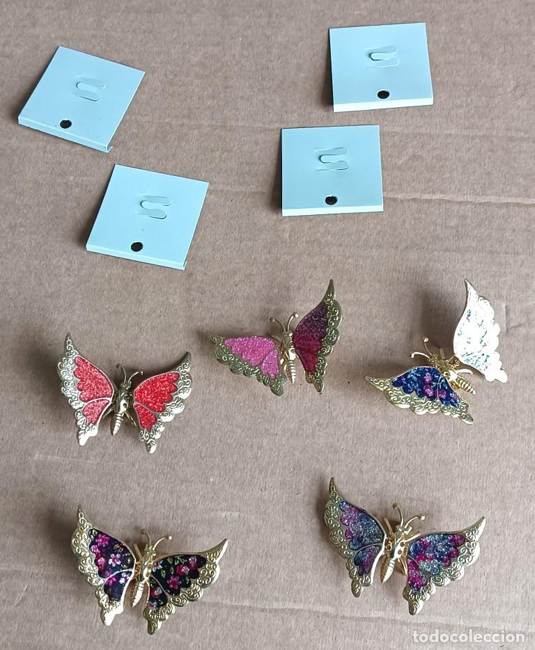 Collezionismo: 5 BROCHES DE MARIPOSAS De chapa y esmaltadas - Tiene unos peque&ntilde;os muelles para se muevan las ala