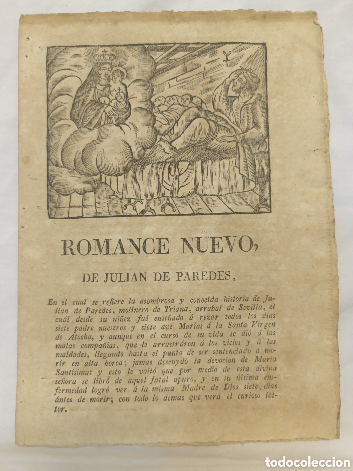 Coleccionismo: PLIEGO DE CORDEL - ROMANCE - ROMANCE NUEVO DE JULIAN DE PAREDES - 1831 - 16 X 21.50 CM