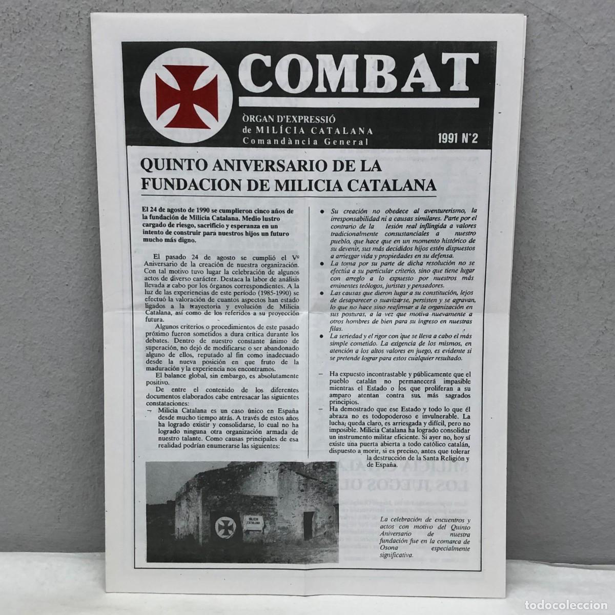 Coleccionismo: COMBAT - QUINTO ANIVERSARIO DE LA FUNDACION DE MILICIA CATALANA - 1991 - N&ordm; 2 / 1166
