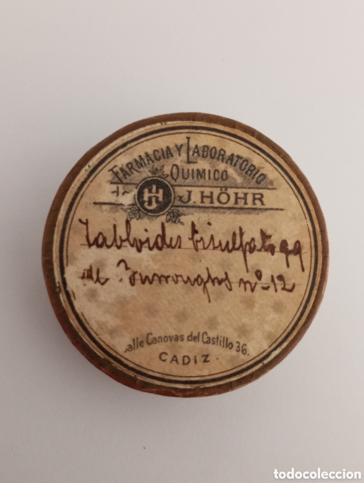 Coleccionismo: Cadiz.Caja de cart&oacute;n de la farmacia J.H&ouml;hr .Siglo XXI.perfecto estado