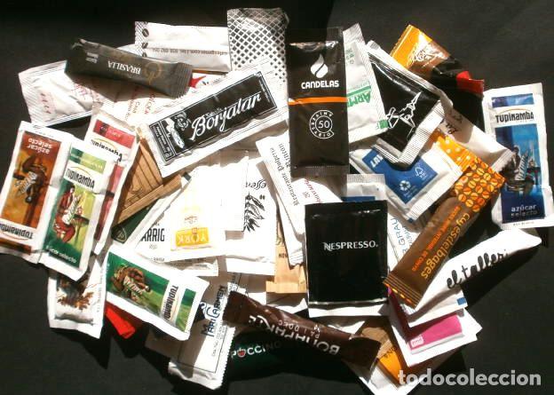 Coleccionismo: Lote M&aacute;s de 50 Sobres de Azucar variados - Bar, Restaurantes y Marcas de Cafe (Espa&ntilde;a)