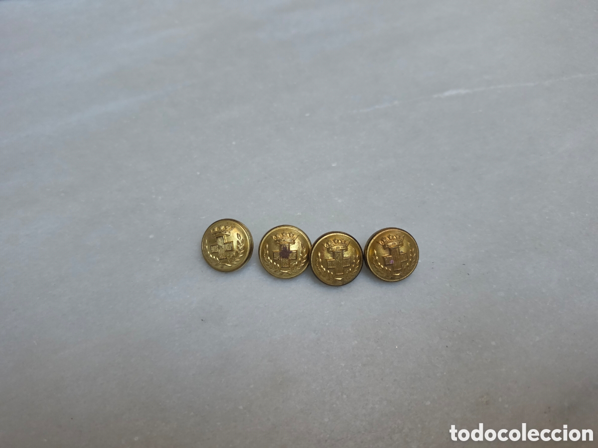 Coleccionismo: SANIDAD MILITAR. 2 BOTONES SIGLO XIX. FABRICADO EN ESPA&Ntilde;A.