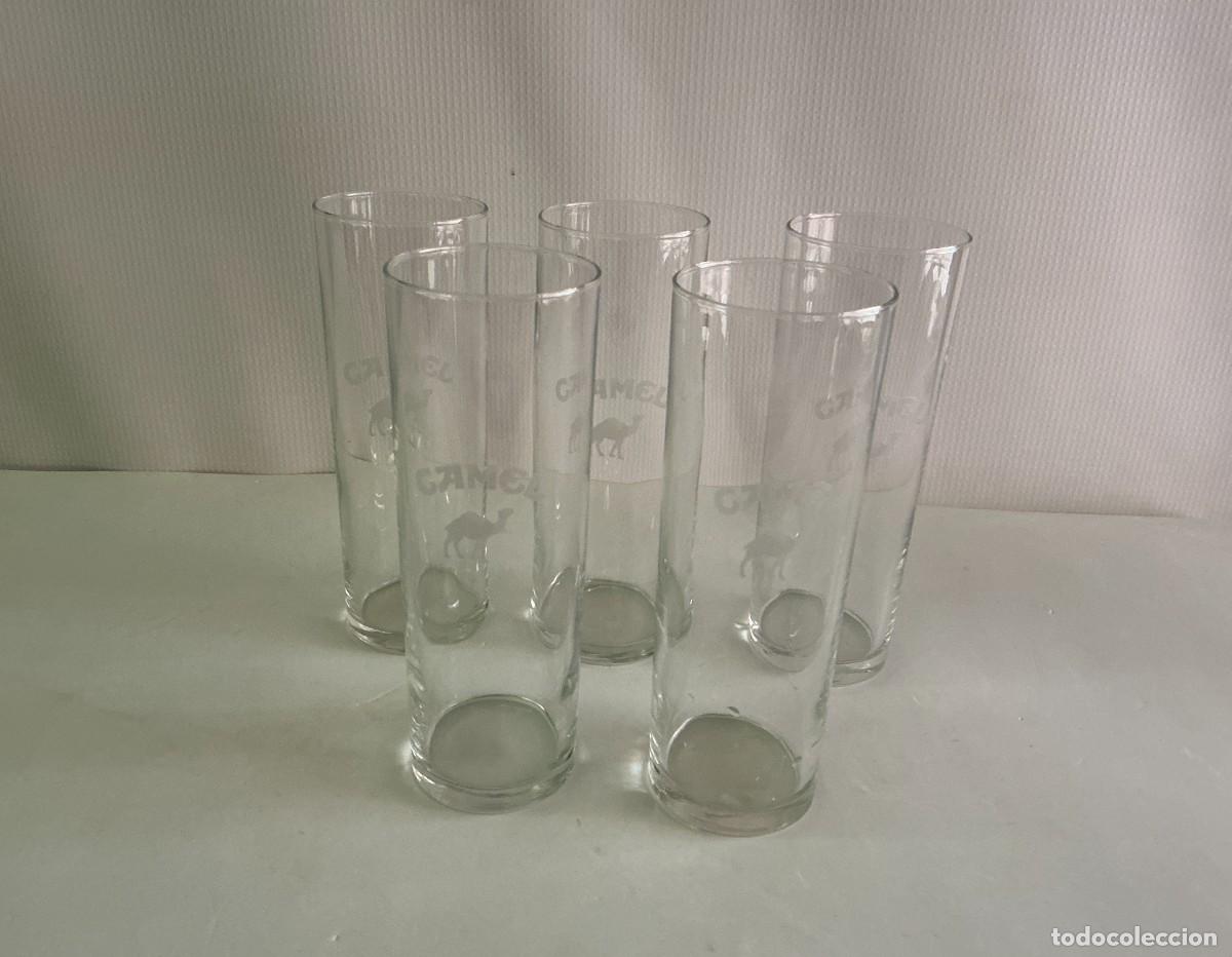 Coleccionismo: Lote 5 vasos publicitarios CAMEL cristal vintage a&ntilde;os 90