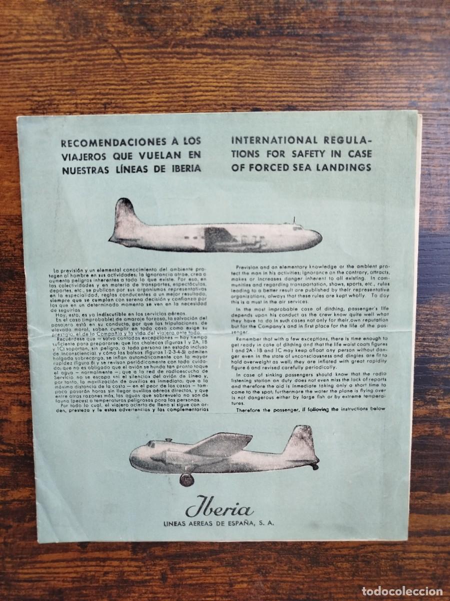 Coleccionismo: IBERIA lineas aereas de espa&ntilde;a recomendaciones a los viajeros que vuelan en nuestras lines ver fotos