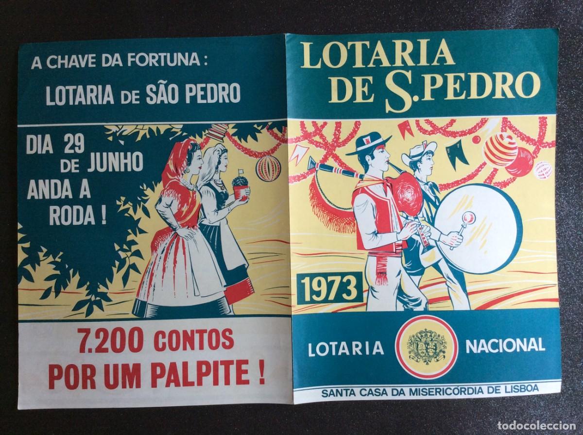 Coleccionismo: Publicidade original. Lotaria de S. Pedro, 1973. Desdobr&aacute;vel da Santa Casa da Miseric&oacute;rdia de Lisboa
