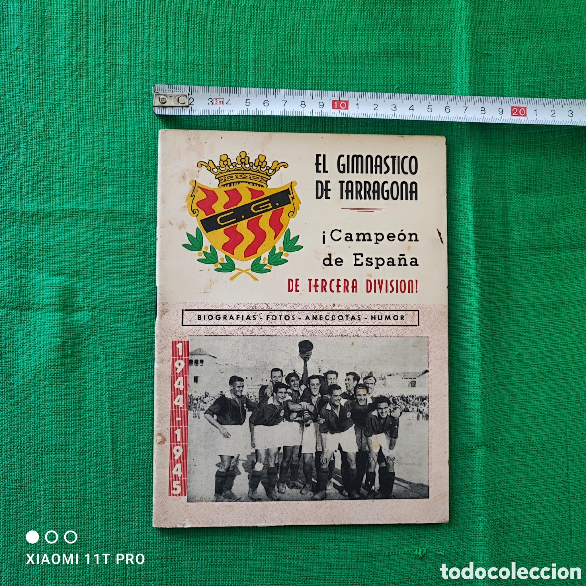 Colecionismo: Bolet&iacute;n del club Gimn&aacute;stico de Tarragona campe&oacute;n de Espa&ntilde;a.
