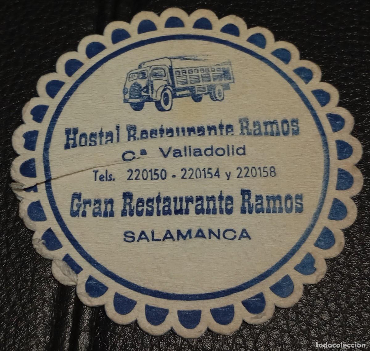 Coleccionismo: HOSTAL RESTAURANTE RAMOS - POSAVASOS - SALAMANCA - CERVEZA - REFRESCOS - SIDRA - BITTER