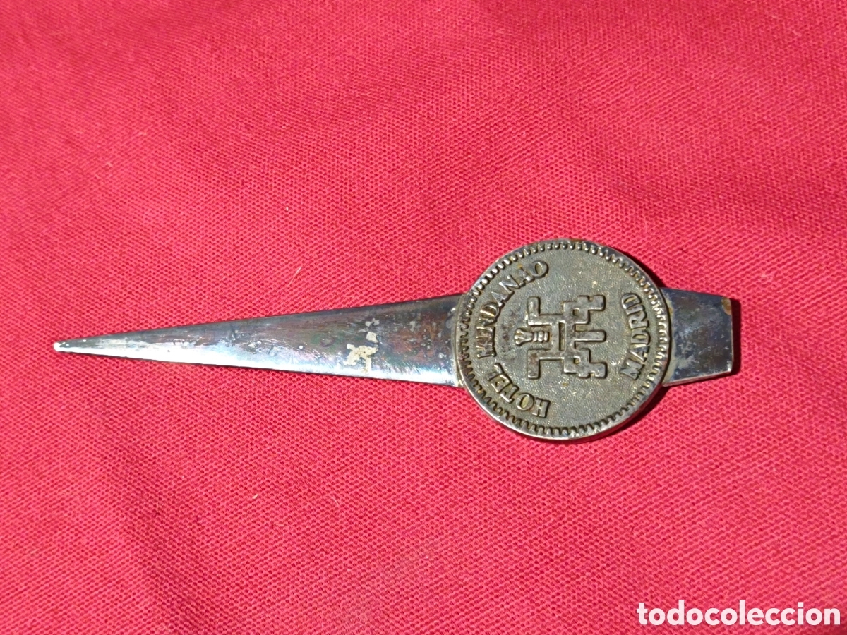 Coleccionismo: Original abrecartas publicidad Hotel Mindanao Madrid