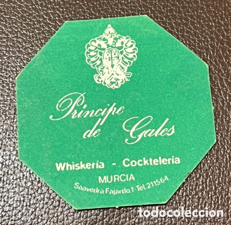 Colecionismo: Posavasos. PR&Iacute;NCIPE DE GALES. Whiskeria - Cockteleria. Murcia. A&ntilde;os 70.