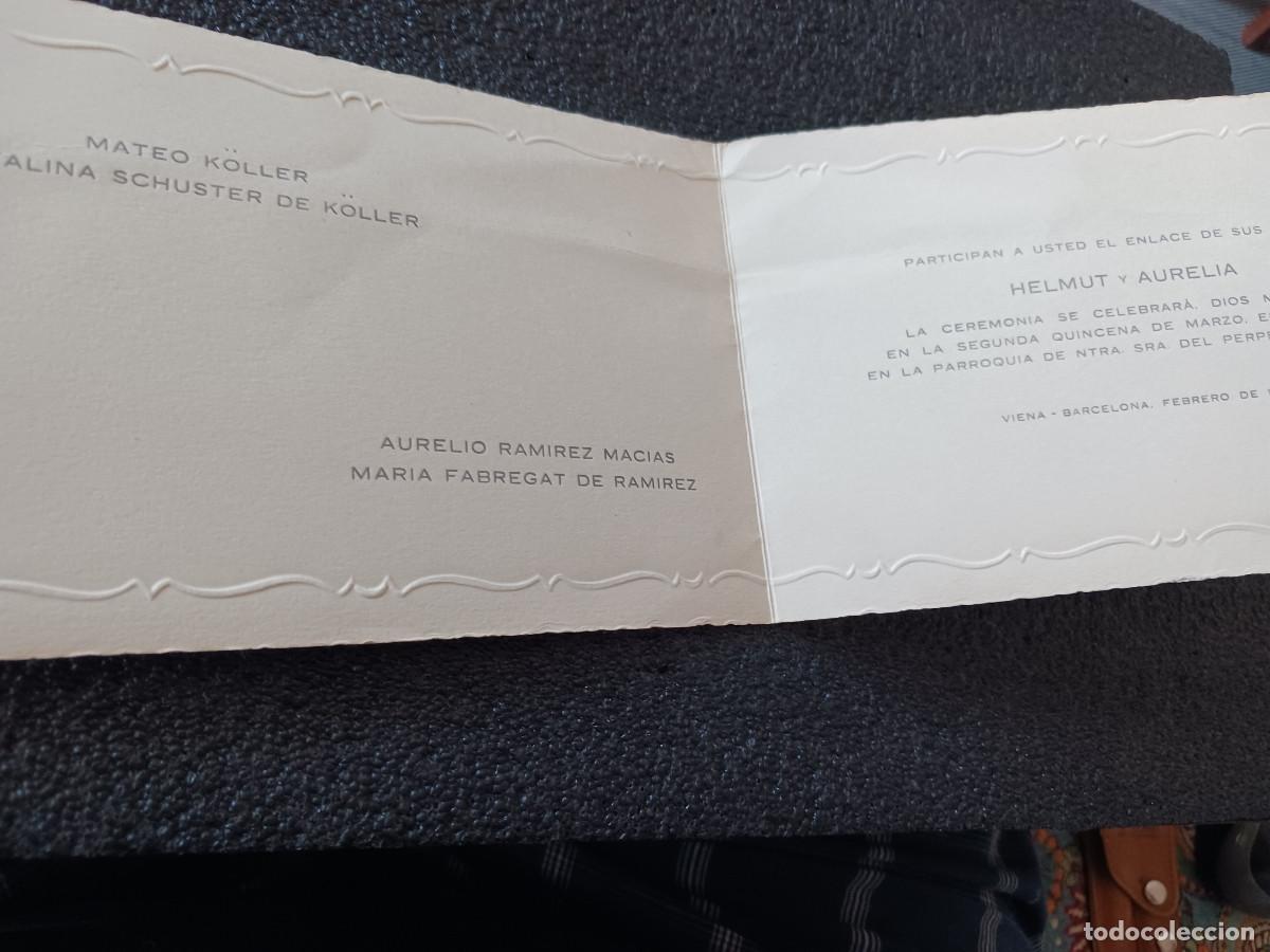 Collectionnisme: DIPTICO INVITACION DE BODA, VIENA - BARCELONA, FEBRERO 1958