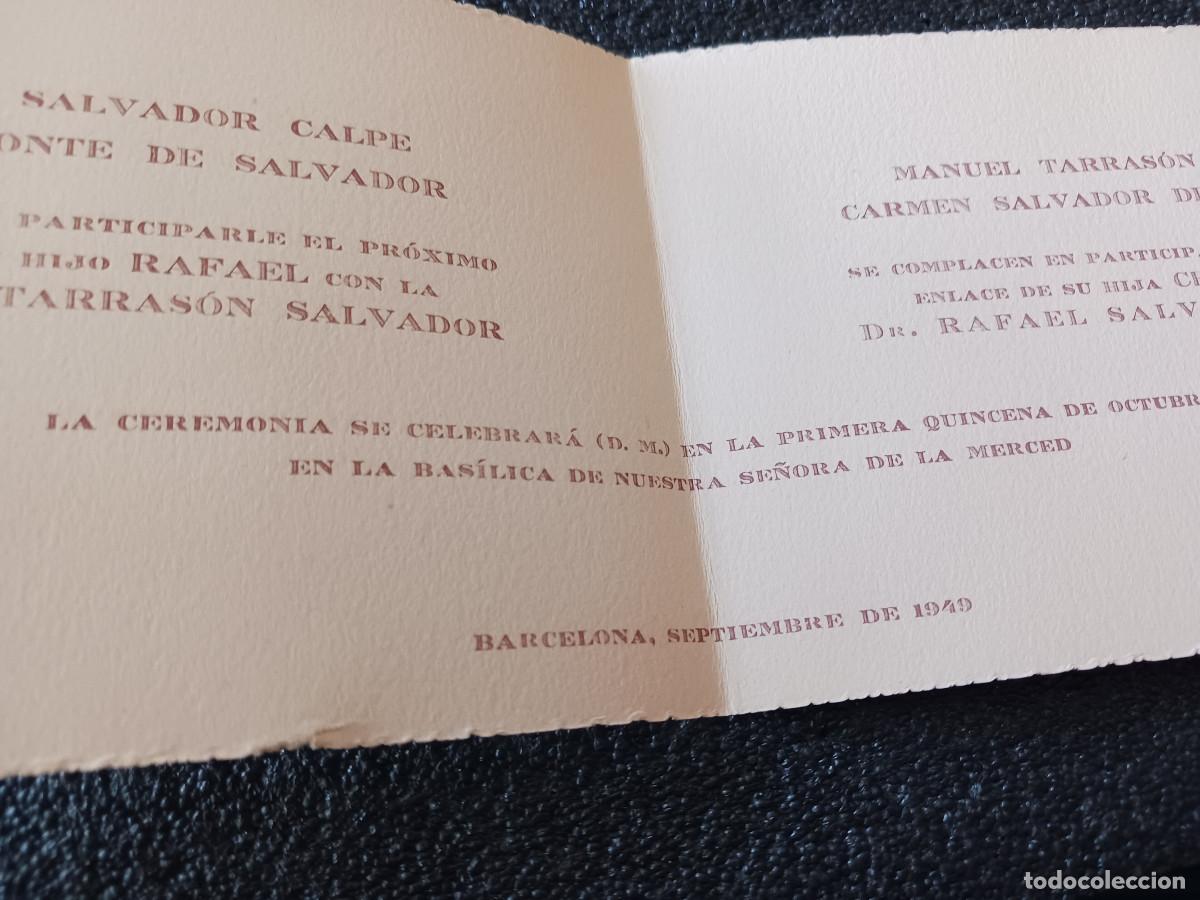Collectionnisme: DIPTICO INVITACION DE BODA, BARCELONA, SEPTIEMBRE 1949