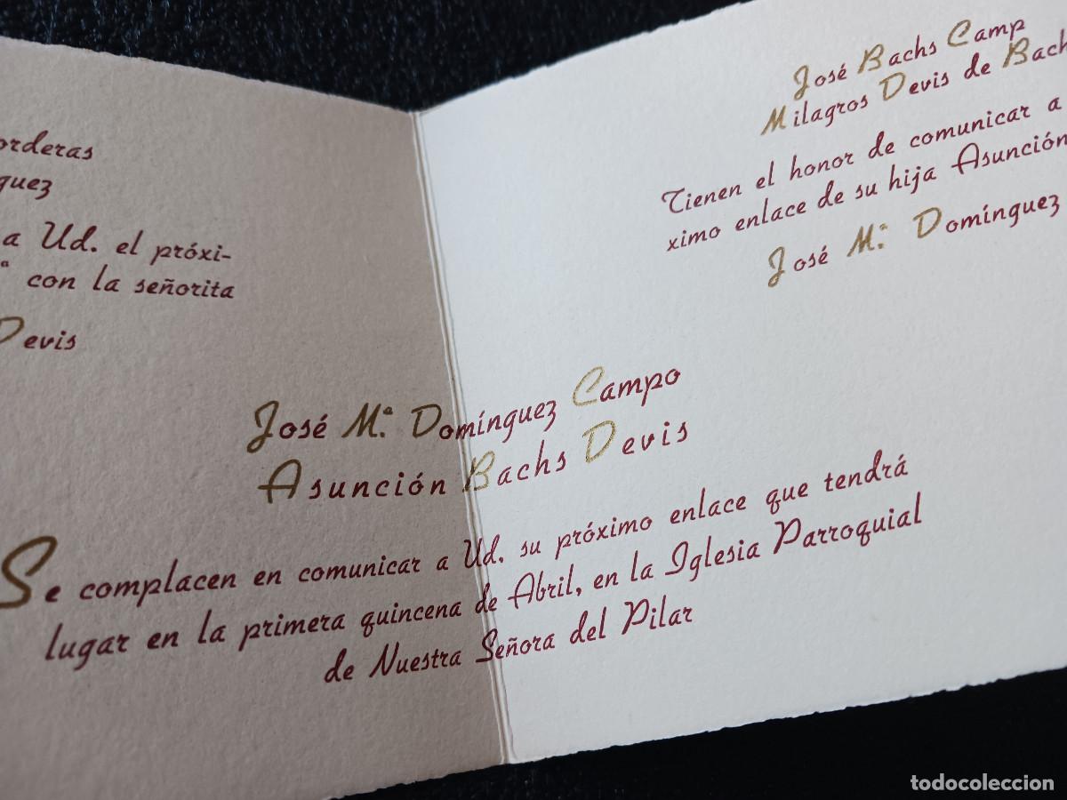 Coleccionismo: DIPTICO INVITACION DE BODA, BARCELONA, MARZO 1951