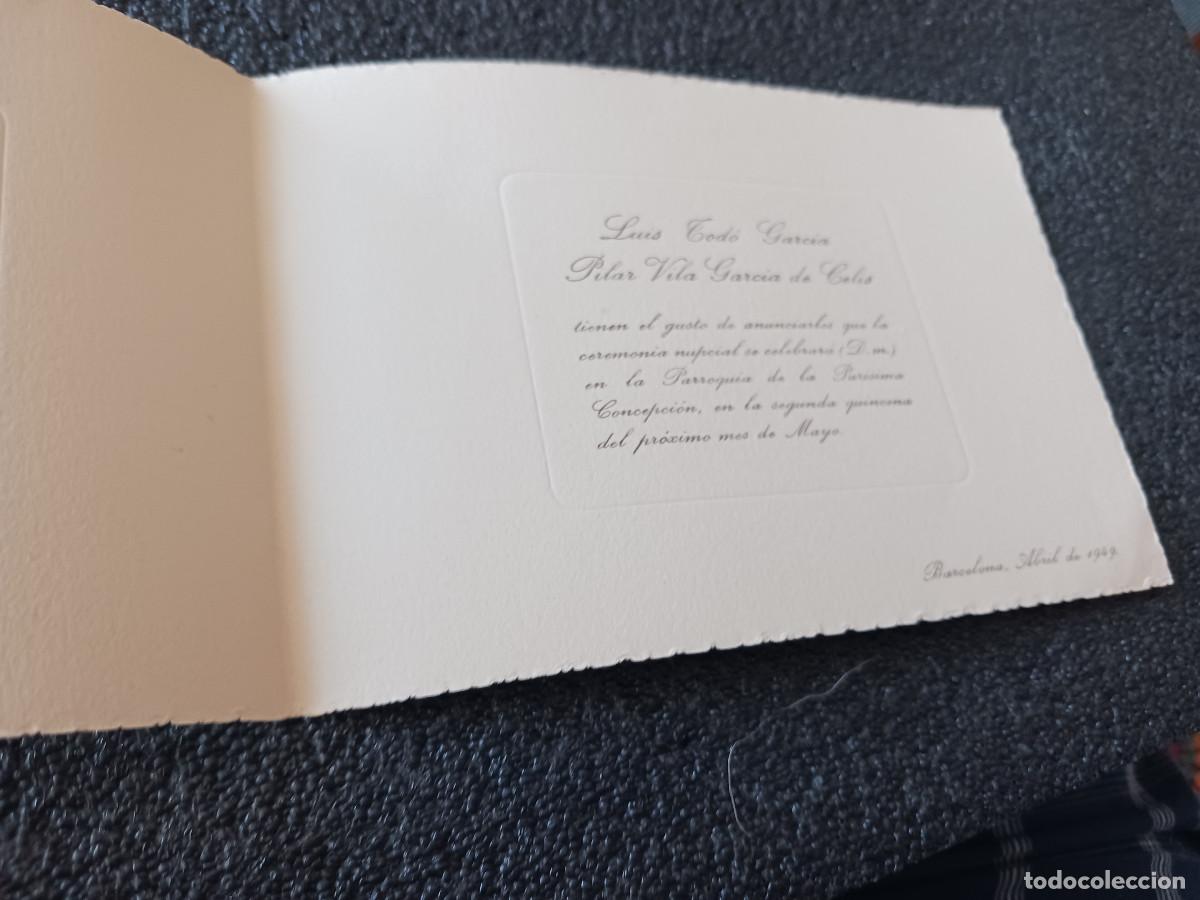 Coleccionismo: DIPTICO INVITACION DE BODA, BARCELONA, ABRIL 1949