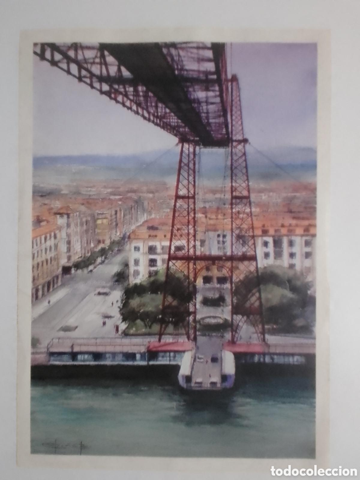 Coleccionismo: Lamina Puente Colgante Portugalete ( Vizcaya ).