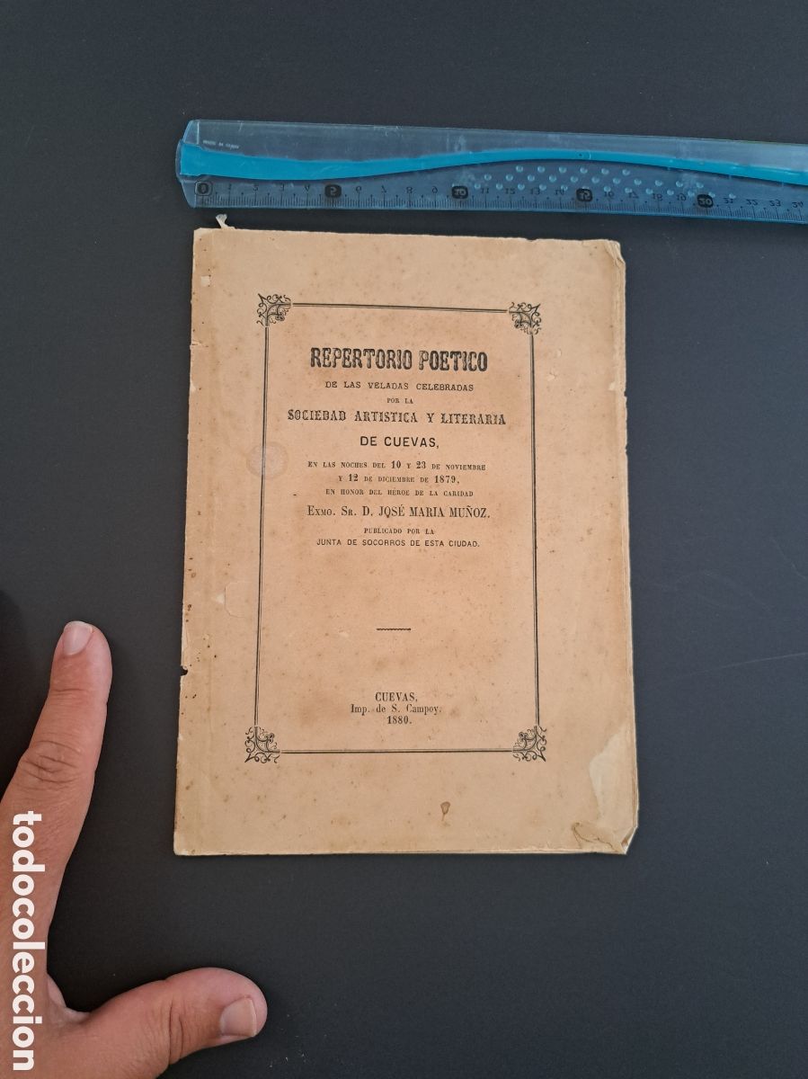 Coleccionismo: Jml Repertorio Poetico Sociedad art&iacute;stica y literaria de cuevas Almanzora, 1879. Teatro y poes&iacute;a.