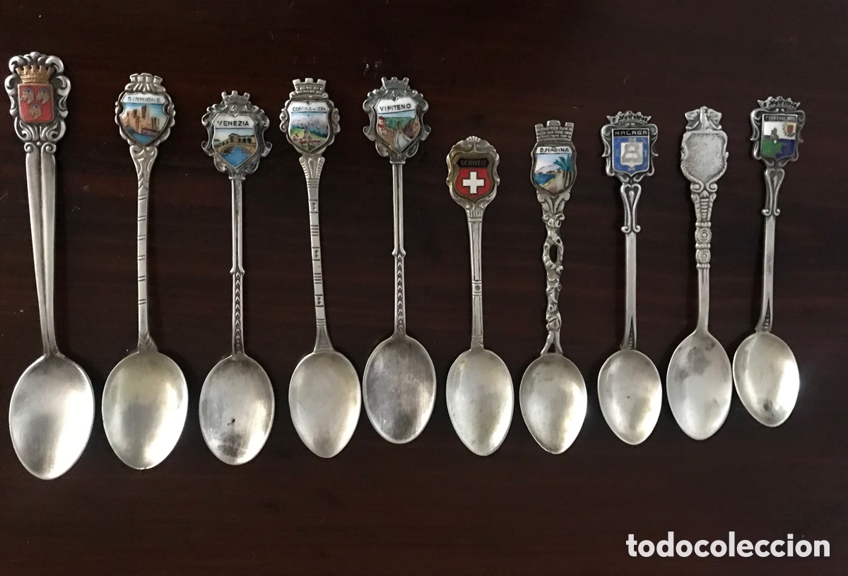 Coleccionismo: Diez cucharillas plata de colecci&oacute;n