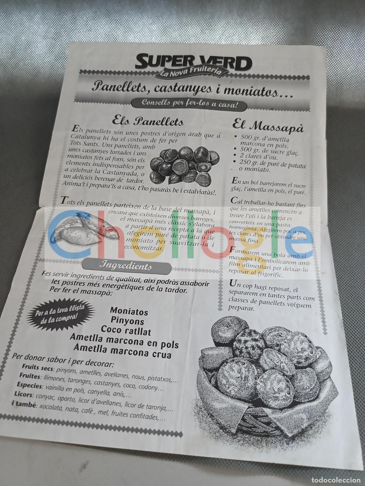 Coleccionismo: Superverd Els panellets castanyes i moniatos fruiteria