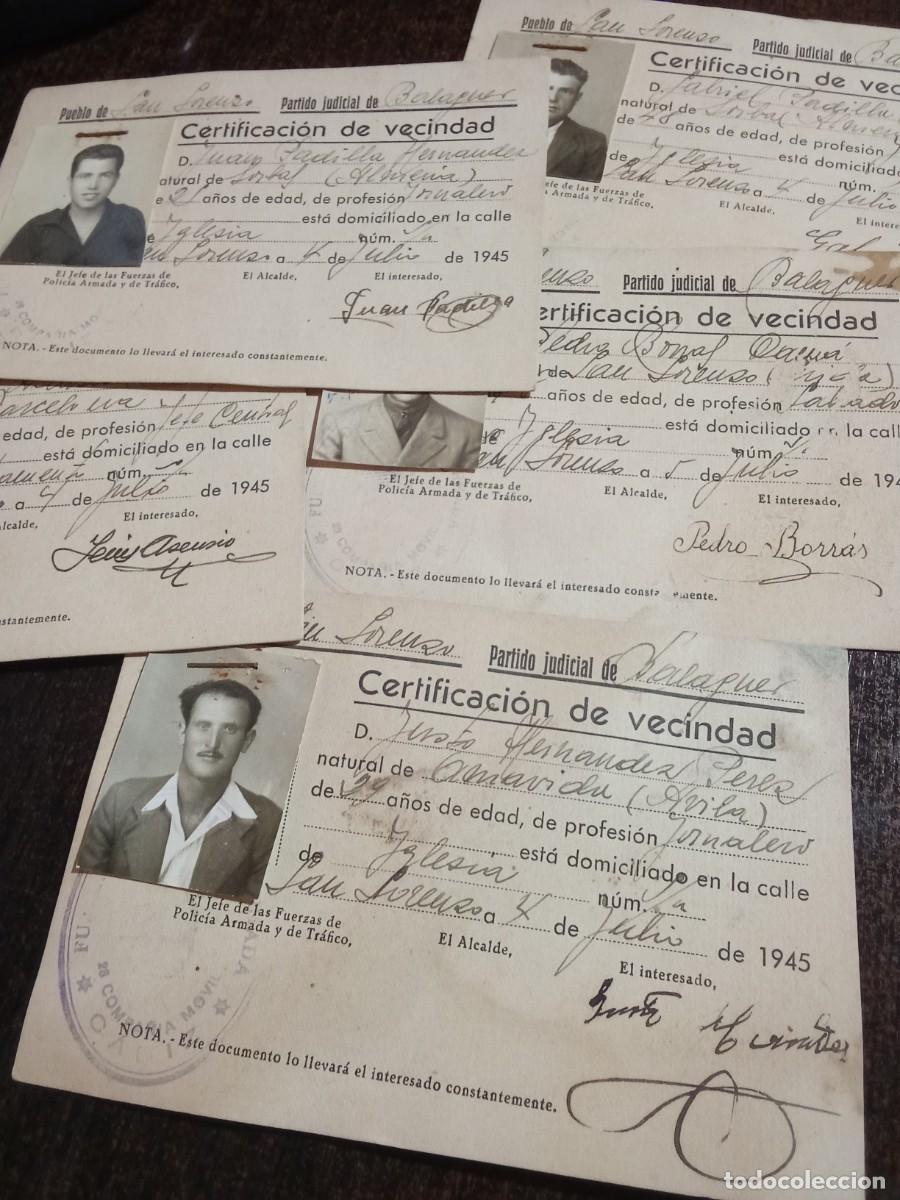 Coleccionismo: Balaguer.1945.Certificacion de Vecindad.