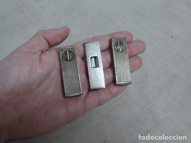 Coleccionismo: Lote de 3 antiguos cortapuros marcados de plata con contraste, corta puros