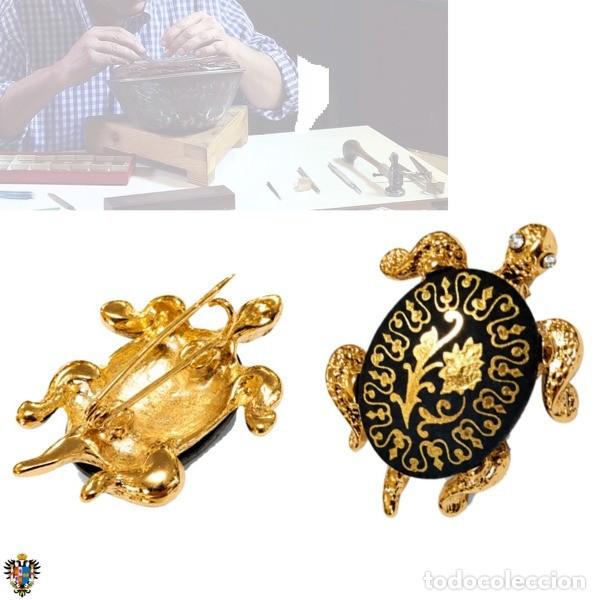 Coleccionismo: BROCHE TORTUGA DAMASQUINADO ORO 24 K ** GARANTIZADO