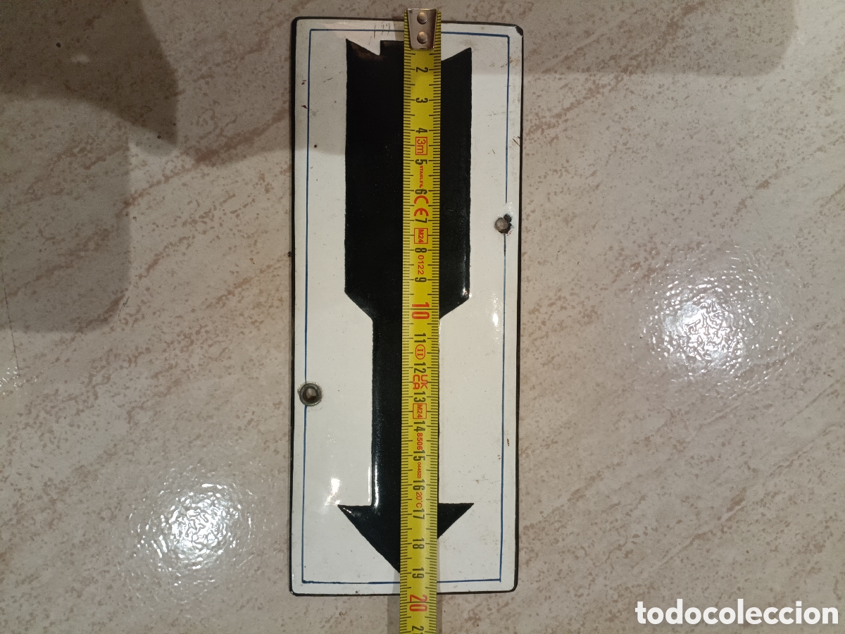 Coleccionismo: Placa de hierro vitrificado a&ntilde;os 50
