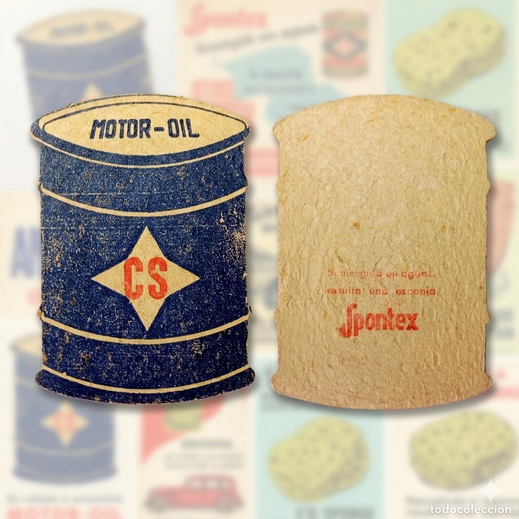 Coleccionismo: ⚜️ &Ntilde;09X01. Esponja Publicitaria Barril Motor Oil CS Spontex Original Vintage A&ntilde;os 70 Coleccionismo