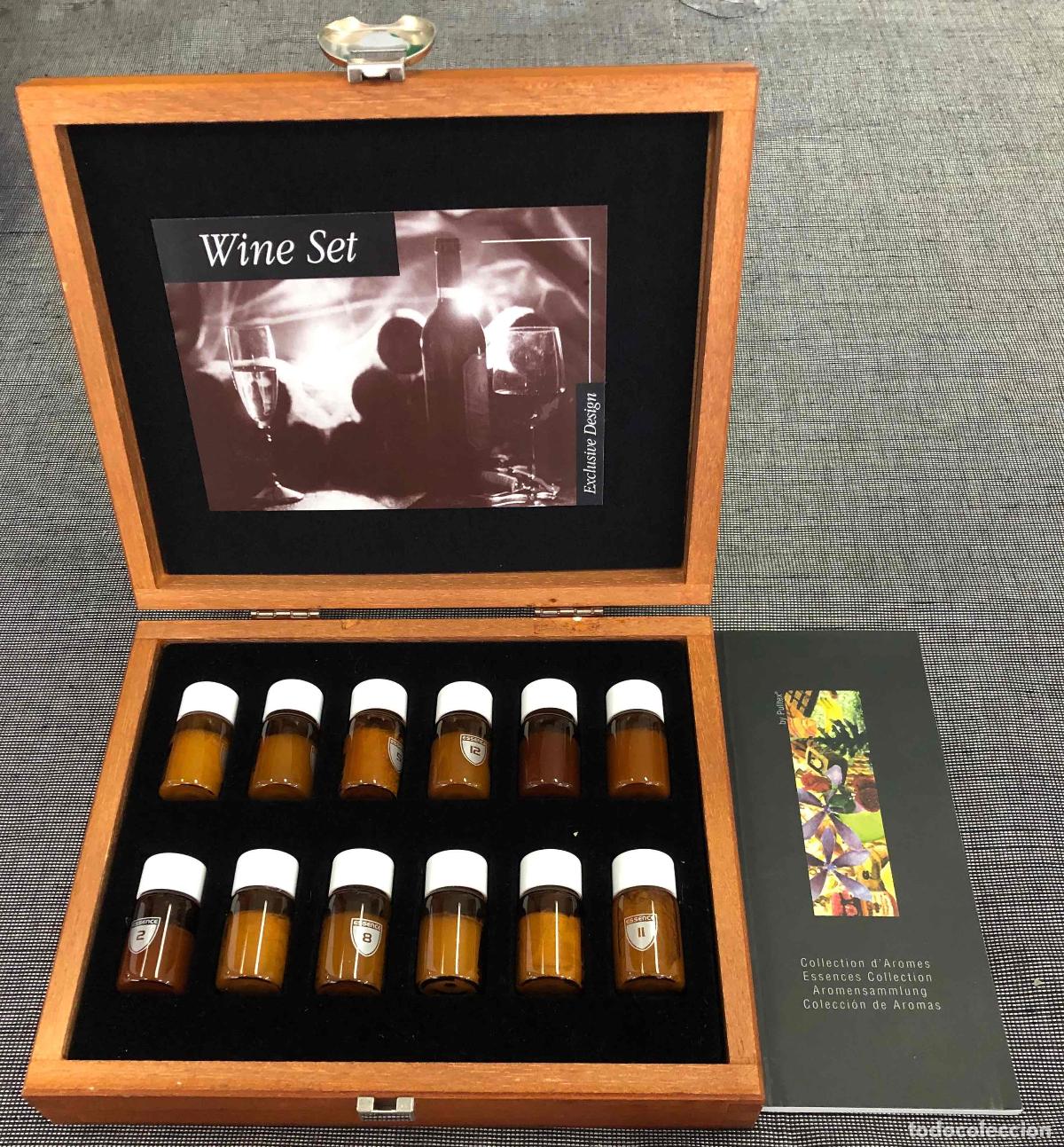 Coleccionismo: SET DE VINO WINE SET COLECCION DE 12 AROMAS. EN CAJA ORIGINA. CELLA VINARIA, CON FOLLETO. SIN USAR