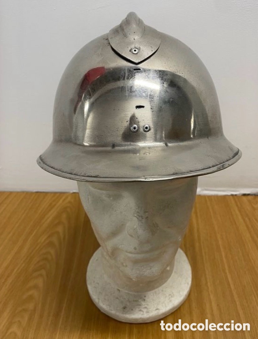 Coleccionismo: Casco Franc&eacute;s Adrian M1915 de Bombero &ndash; Acero Cromado Vintage