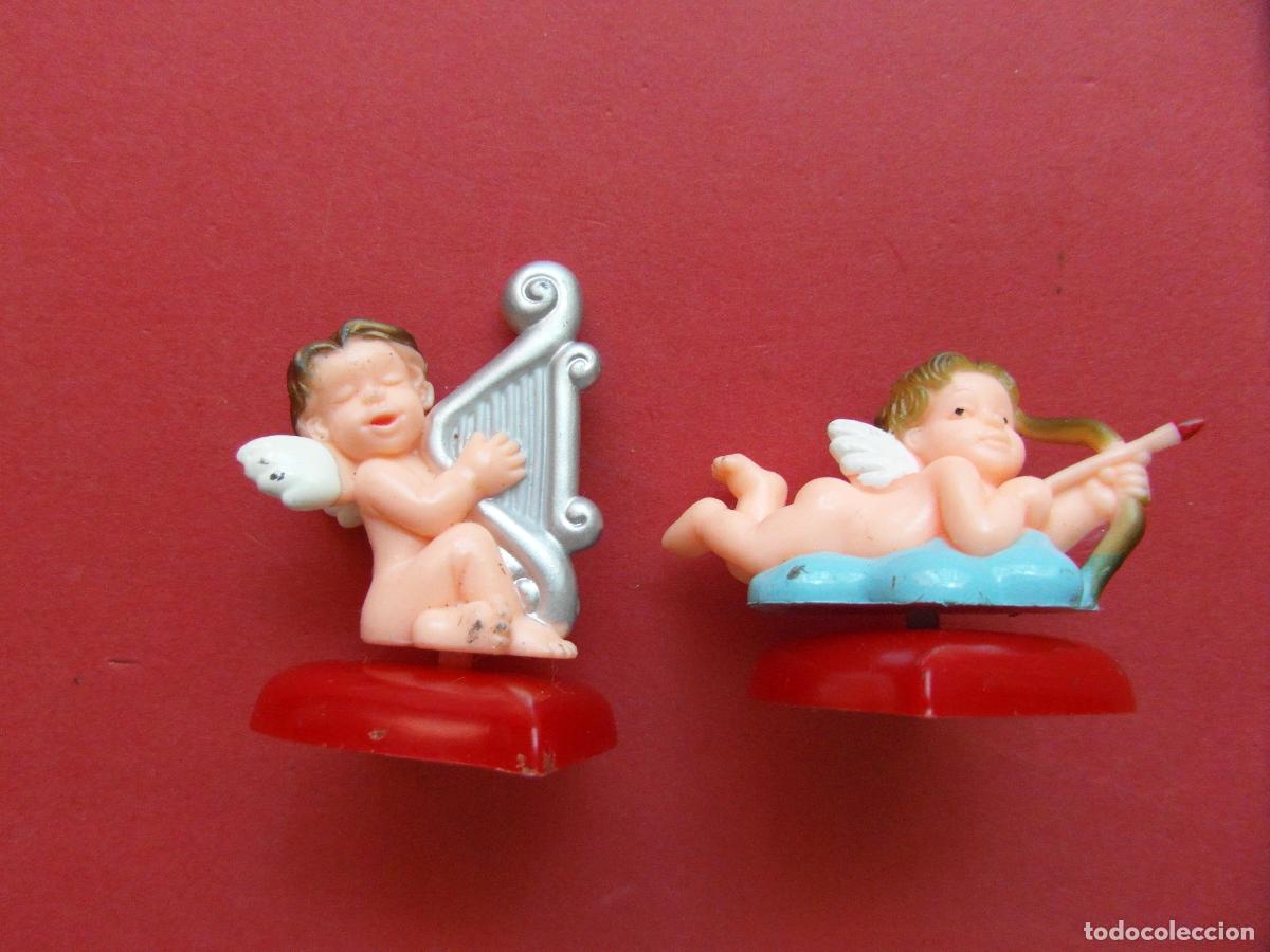 Coleccionismo: LOTE DE 2 ANGEL SAN VALENTIN QUERUBINES SOBRE CORAZON ROJO