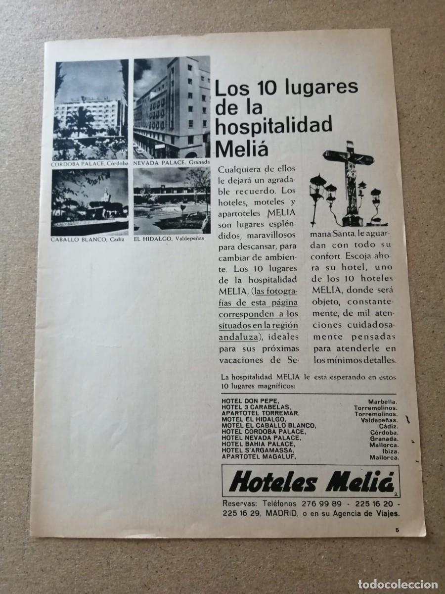 Coleccionismo: ANUNCIO. HOTELES MELIA (MALLORCA - IBIZA - CADIZ - CORDOBA - MARBELLA - TORREMOLINOS - VALDEPE&Ntilde;AS)
