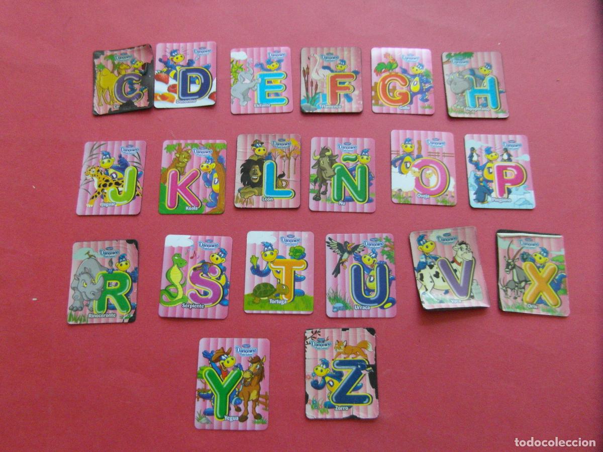 Coleccionismo: LOTE DE 20 IMAN DE NEVERA DANONINO LETRAS DANONE PETIT SUISSE