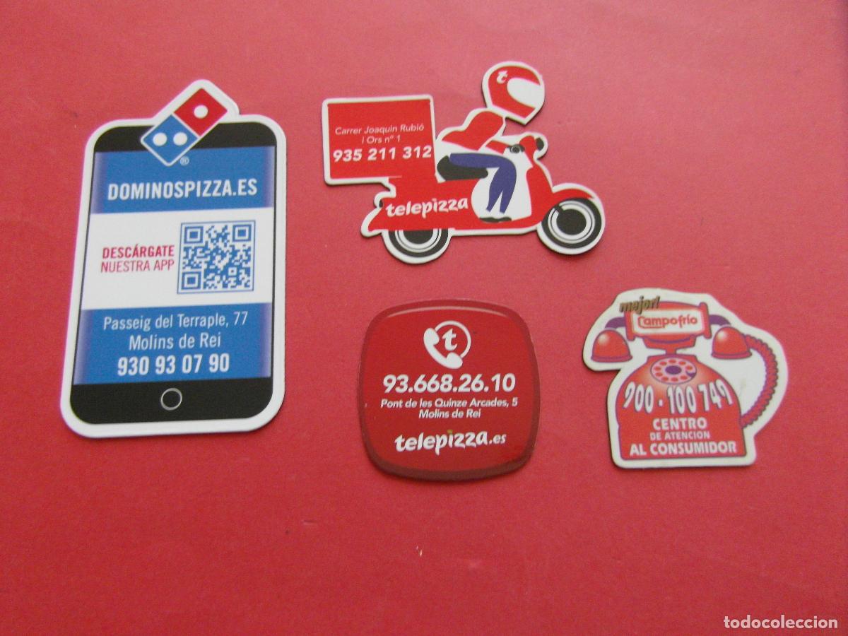 Coleccionismo: LOTE DE 4 IMAN DE NEVERA PIZZA TELEPIZZA DOMINOS CAMPOFRIO CORNELLA