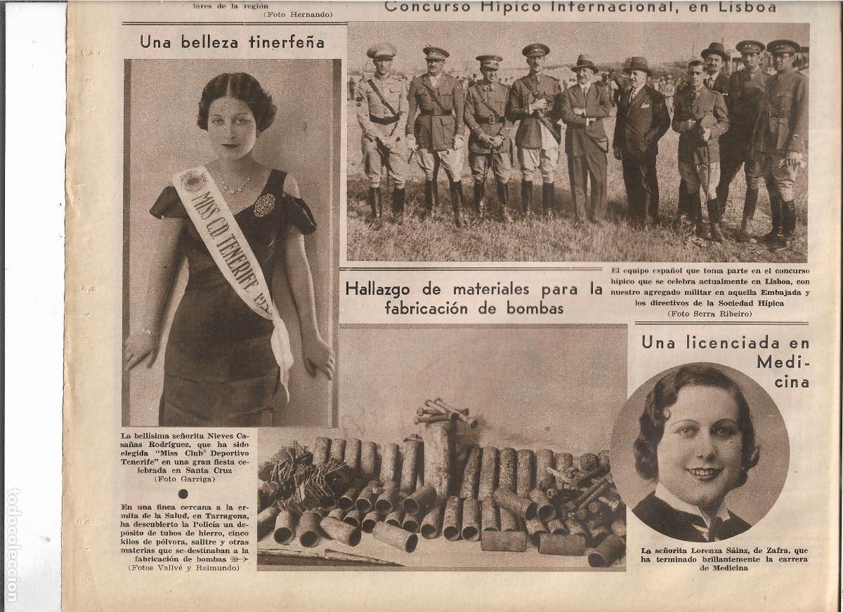 Coleccionismo: A&Ntilde;O 1933 RECORTE PRENSA ZAFRA LORENZA SAINZ LICENCIADA EN MEDICINA