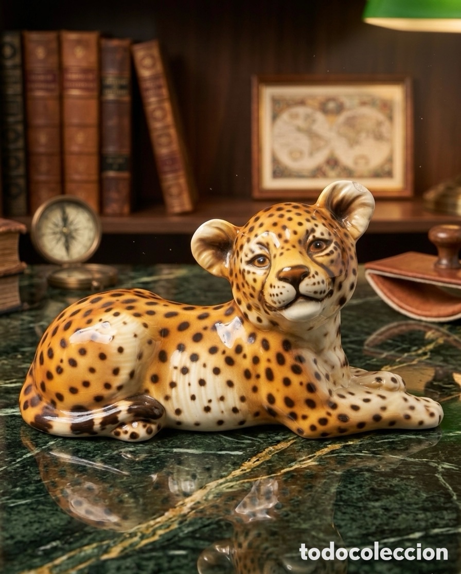 Coleccionismo: Leopardo de cer&aacute;mica a&ntilde;os 70