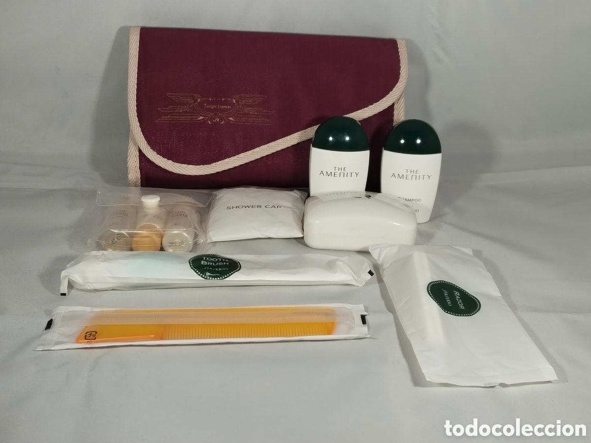 Coleccionismo: Antiguo Neceser Kit de Aseo Tren de Lujo Japon&eacute;s Twilight Express - Marca Shiseido Completo
