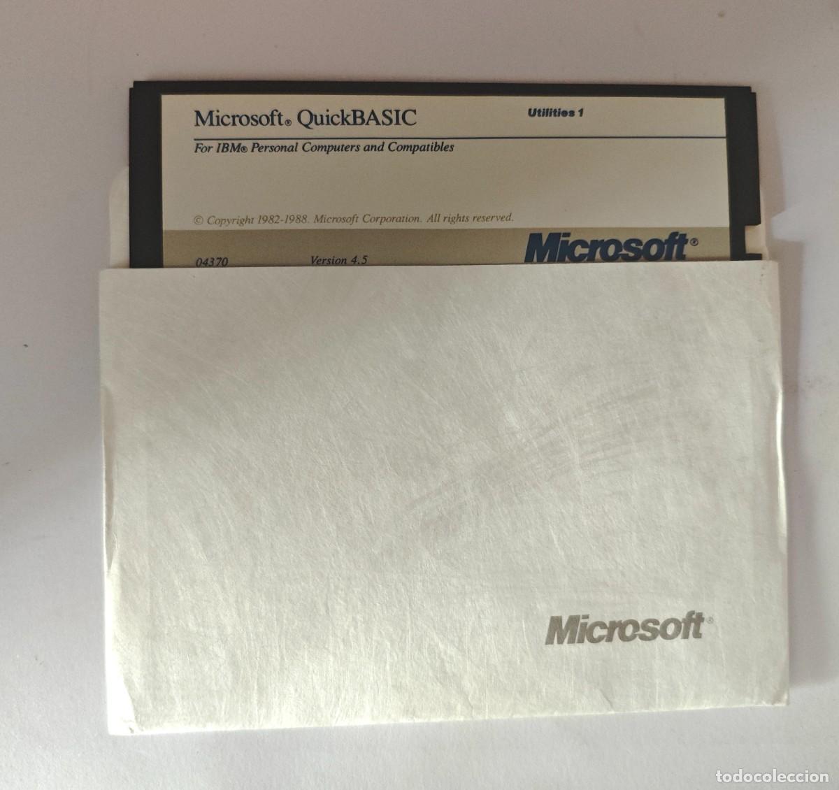Coleccionismo: Microsoft QuickBASIC 4.5 Utilities 1 Disquete 5&frac14;&rdquo; Original IBM PC MS-DOS Vintage