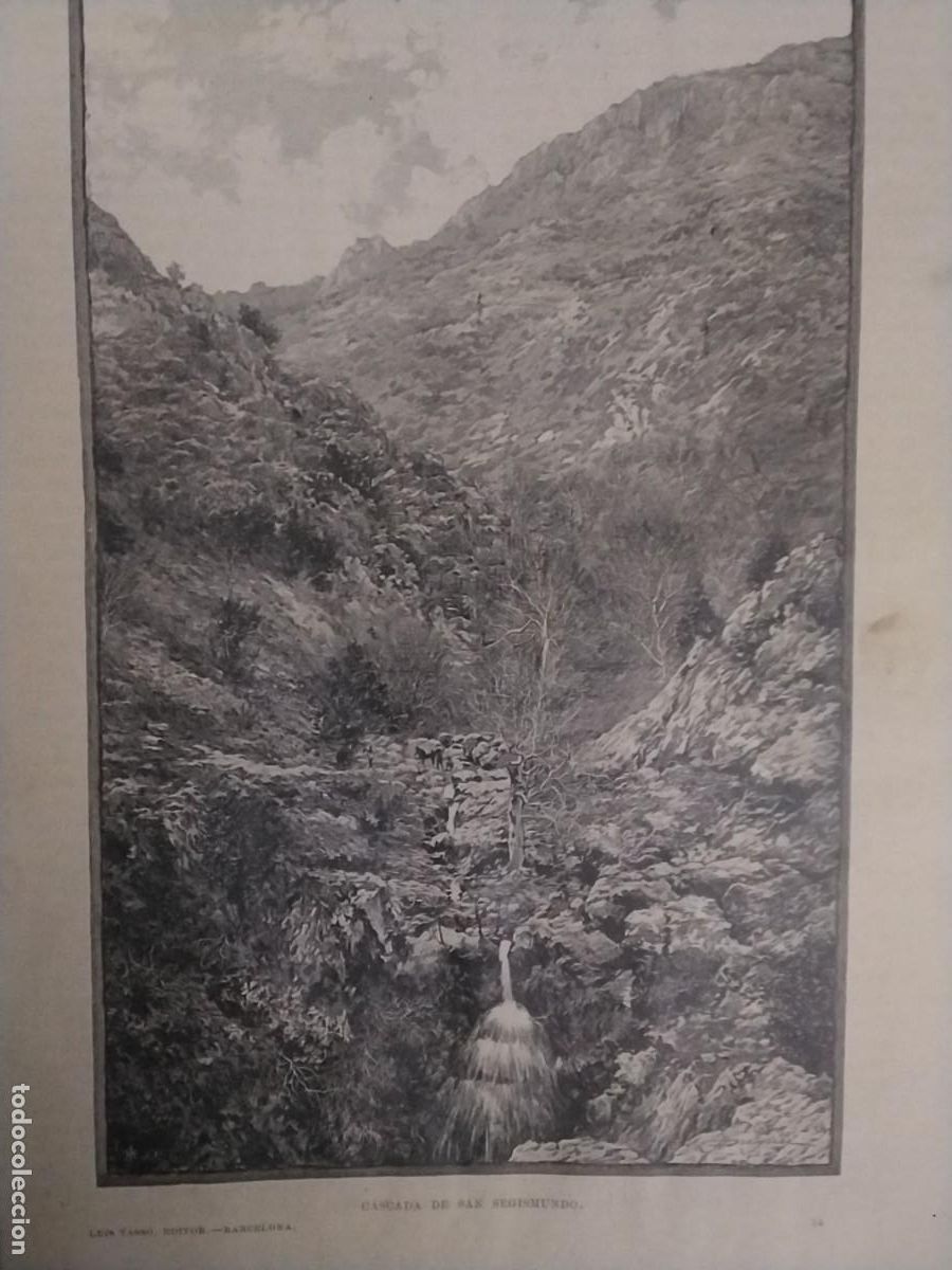 Coleccionismo: CASCADA DE SAN SEGISMUNDO SANT SEGIMON MONTSENY HOJA A&Ntilde;O 1891