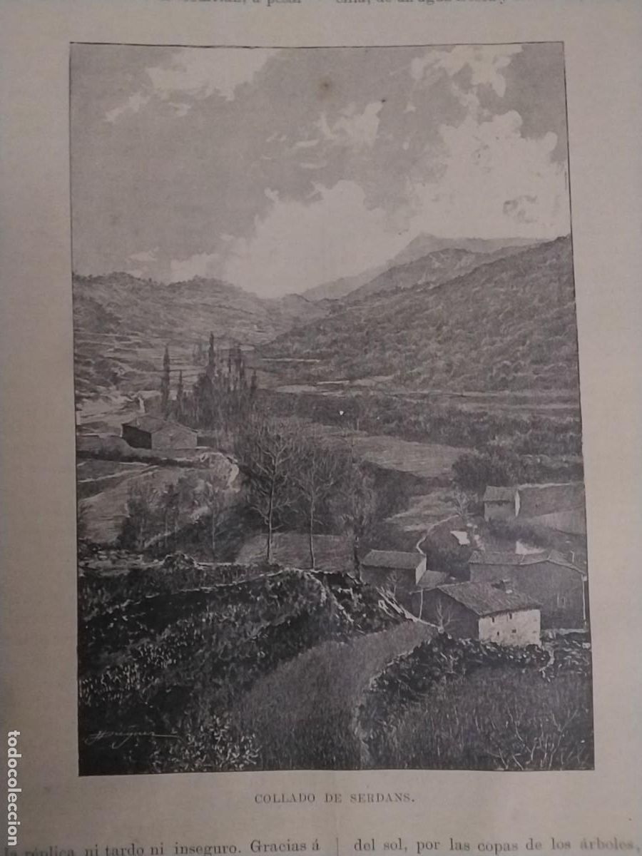 Coleccionismo: VISTA COLLADO DE SERDANS CERDANS GUILLERIES HOJA A&Ntilde;O 1891