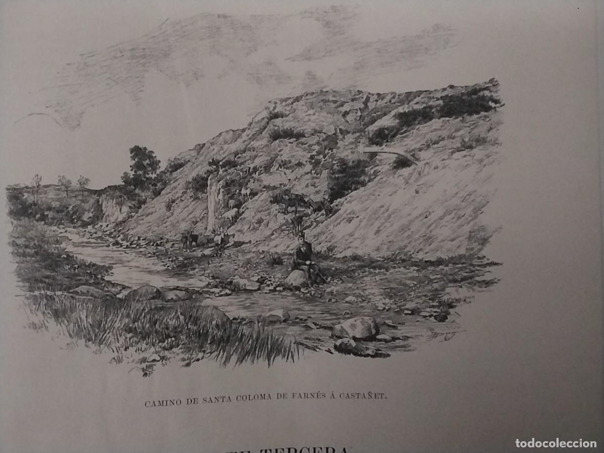 Coleccionismo: CAMINO DE SANTA COLOMA DE FARNERS A CASTA&Ntilde;ET ERMITA SANTA BARBARA DE ANGLES HOJA A&Ntilde;O 1891