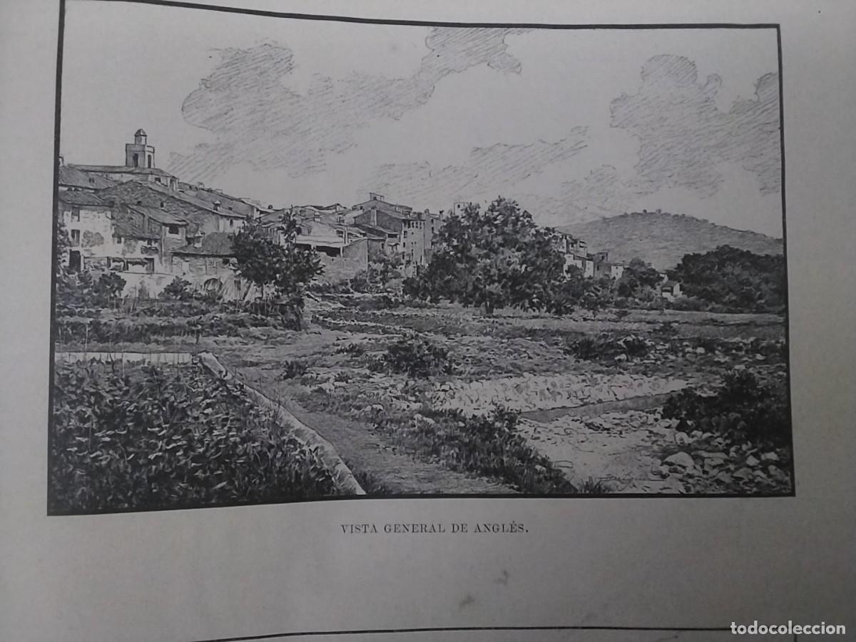 Coleccionismo: VISTA GENERAL DE ANGLES ARRANQUE DE LA CARRETERA DE GERONA HOJA A&Ntilde;O 1891